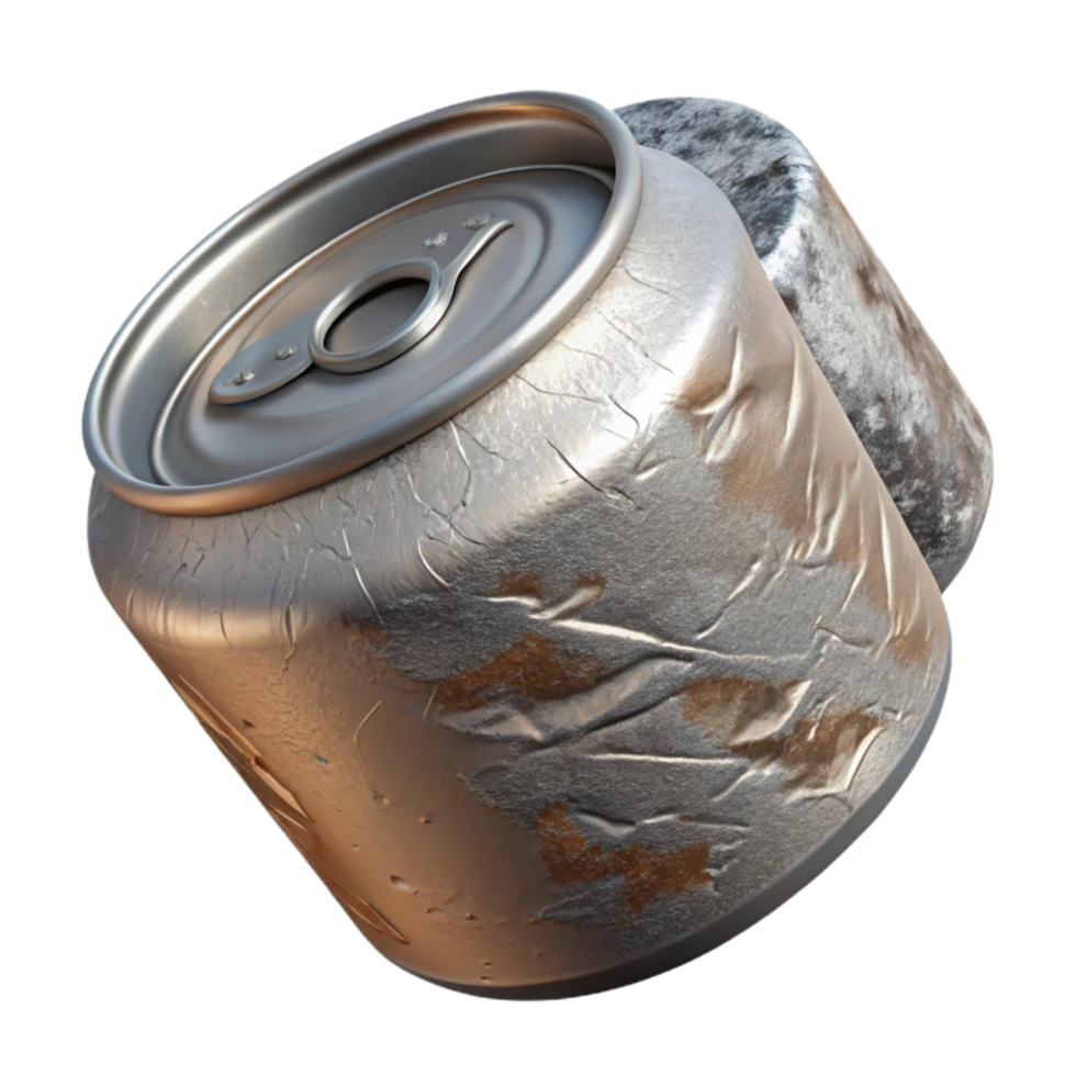 vibrant artistic Recycled Aluminum Can Crushed Transparent Background png