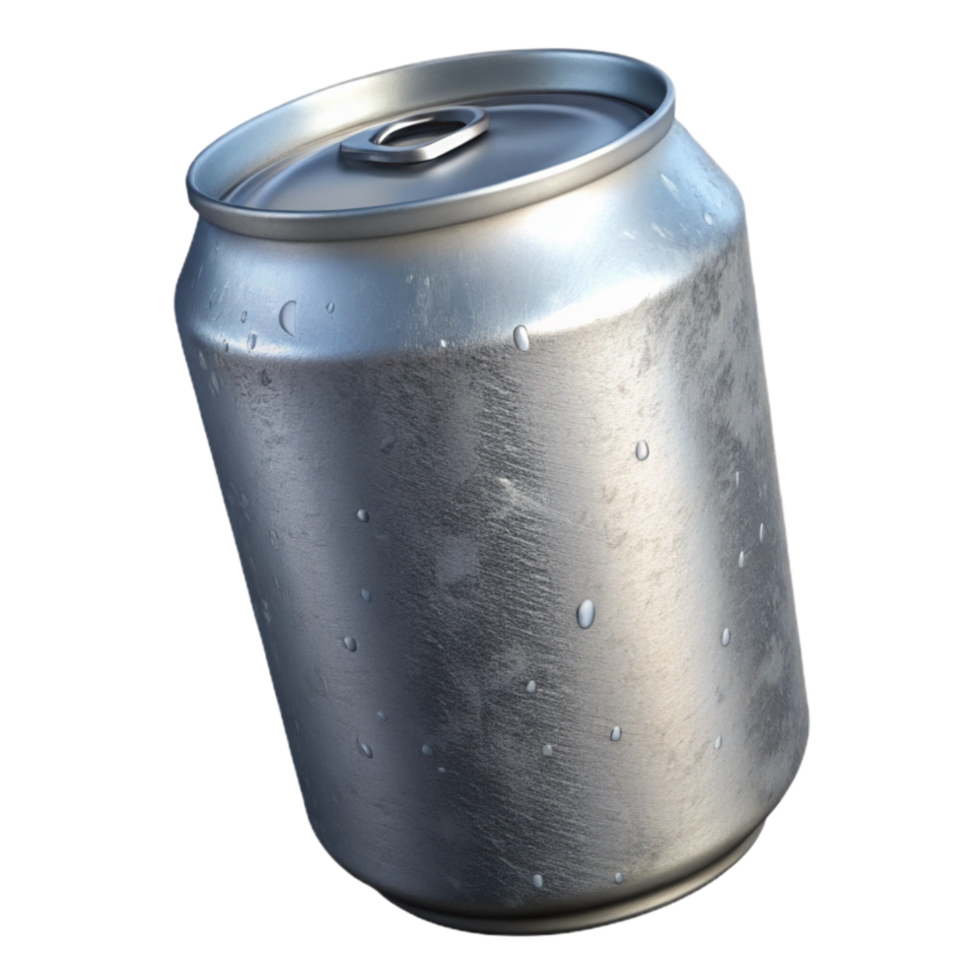 beautiful traditional Recycled Aluminum Can with Silver Finish Isolated original png
