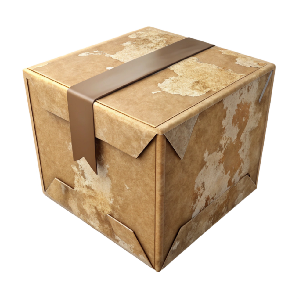 impressive modern Recycled Cardboard Box Folded Flat Transparent Background professional png