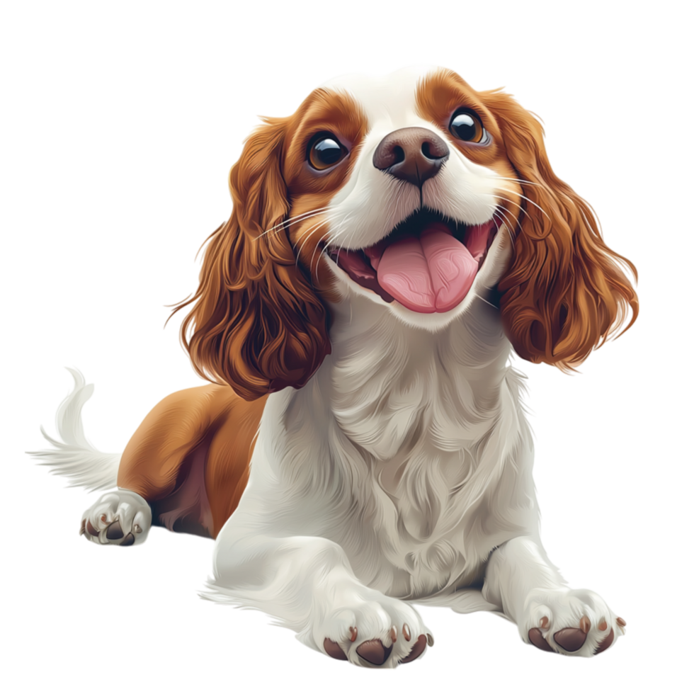 Happy Cavalier King Charles Spaniel puppy a joyful expression png