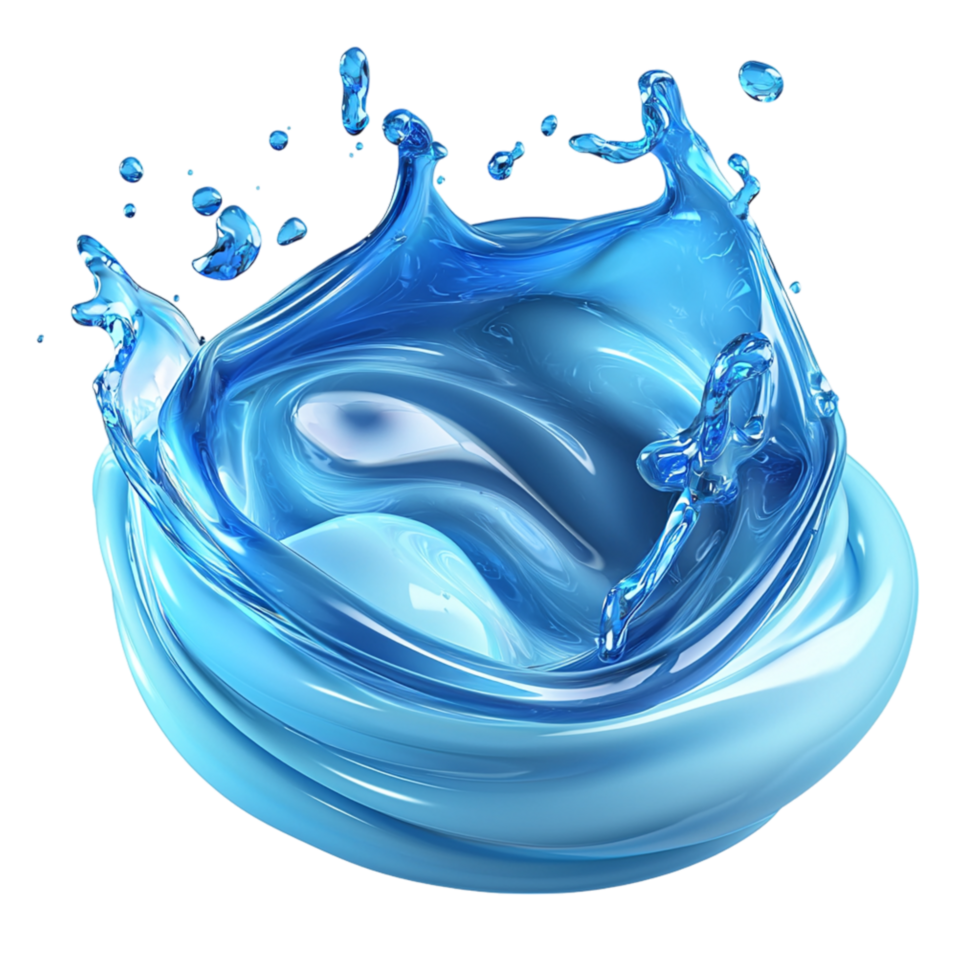 Splendid blue water splash frozen in motion dynamic flow png