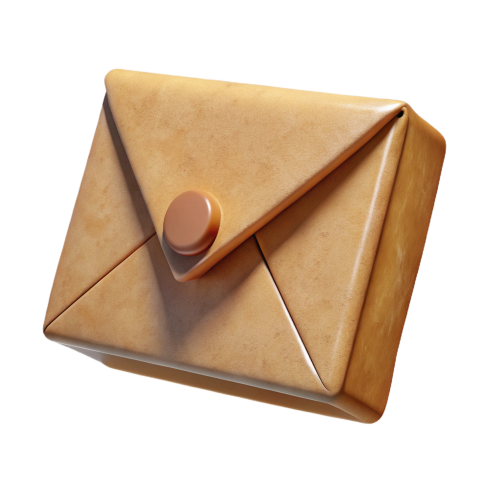 stunning rustic Recycled Cardboard Envelope Mockup Transparent Background high quality png