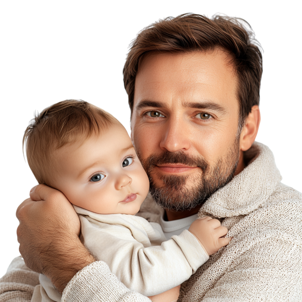Loving father holding his baby warmth affection png