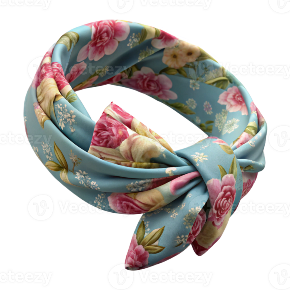 vibrant rustic Recycled Fabric Headband Floral Print Isolated Element detailed png