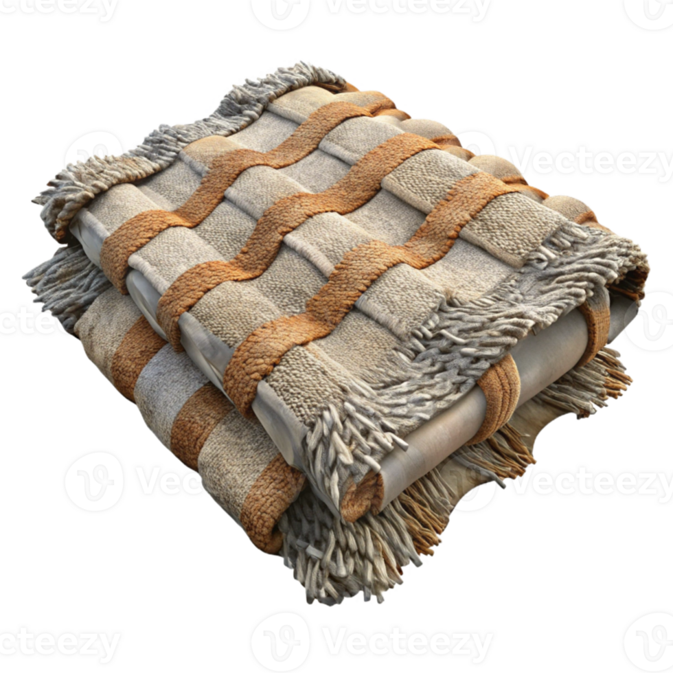 beautiful rustic Recycled Fabric Rag Rug Textured Design Isolated Element professional png