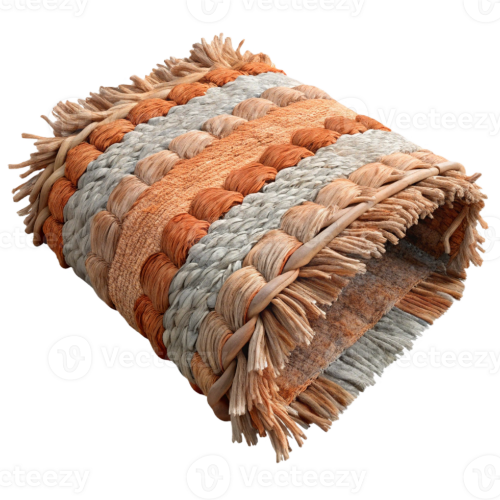 stunning abstract Recycled Fabric Rag Rug Textured Design Isolated Element authentic png