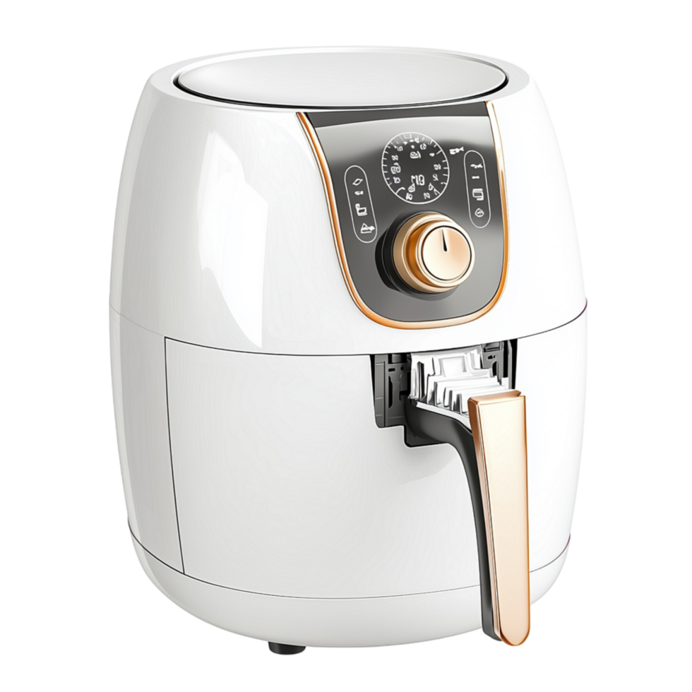 white air fryer a sleek design digital control panel png