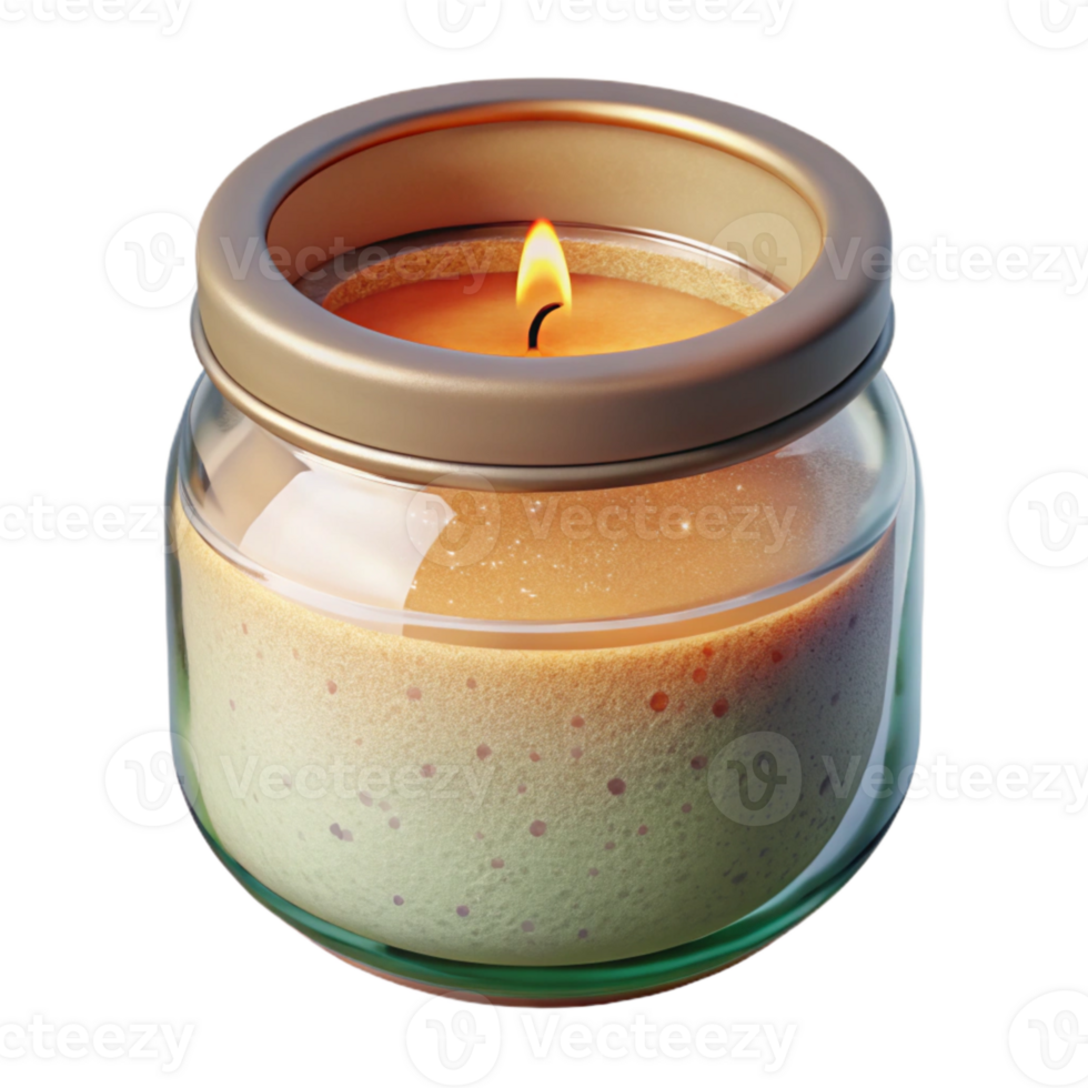 beautiful abstract Recycled Glass Jar Candle Isolated authentic png