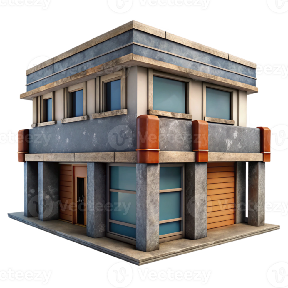serene creative Recycled Material Building Facade Isolated premium png