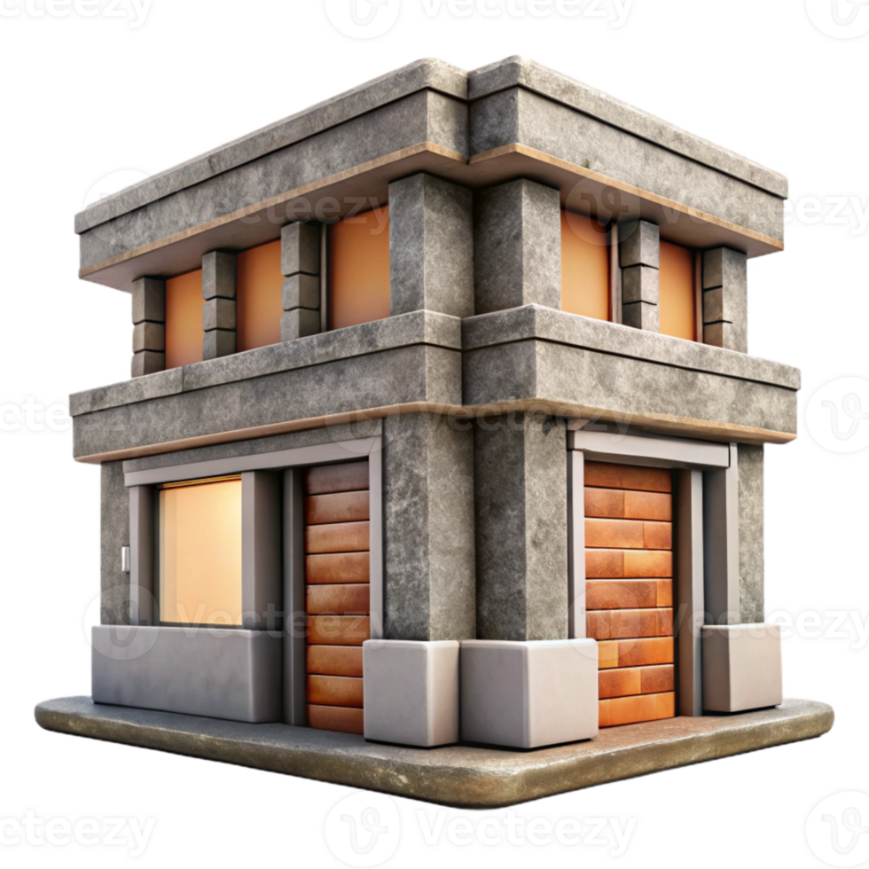 wonderful minimalist Recycled Material Building Facade Isolated detailed png