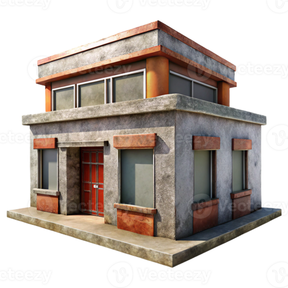 beautiful minimalist Recycled Material Building Facade Isolated genuine png
