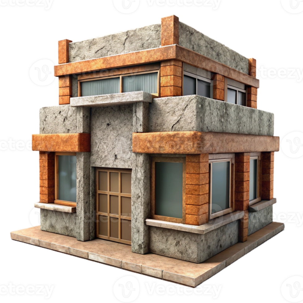 stunning minimalist Recycled Material Building Facade Isolated png