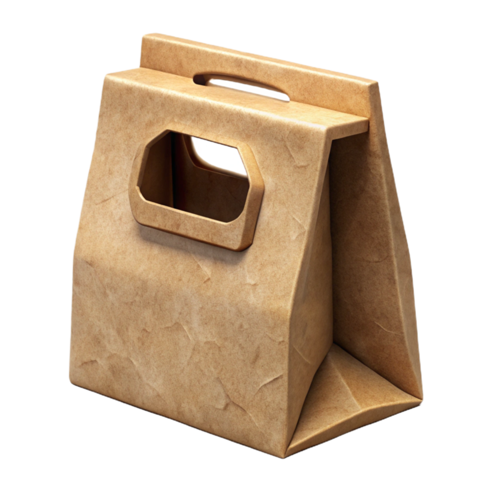 impressive modern Recycled Paper Bag with Handles Transparent Background premium png