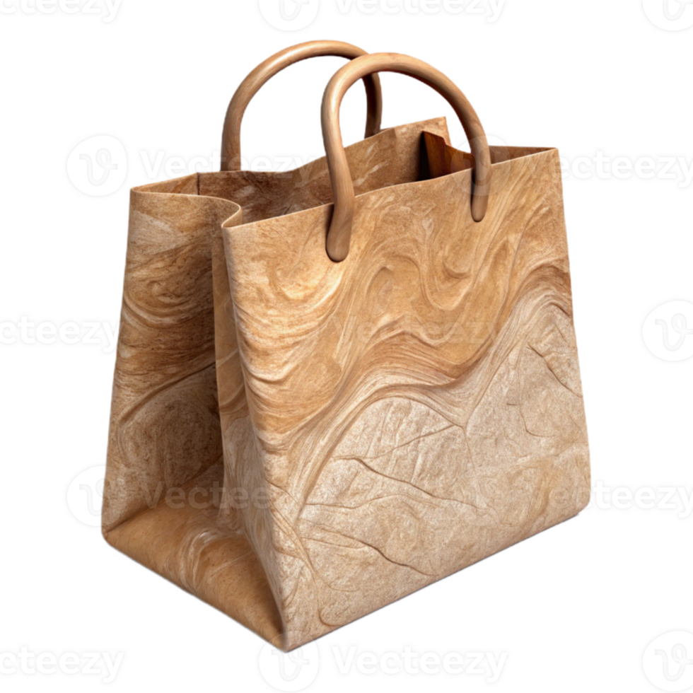 vibrant vintage Recycled Paper Bag with Handles Transparent Background original png