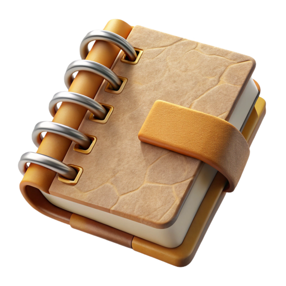 elegant rustic Recycled Paper Notebook Mockup Isolated genuine png