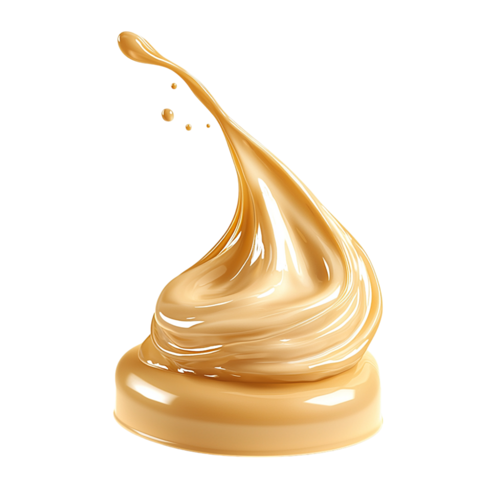 swirl of golden caramel a glossy texture png