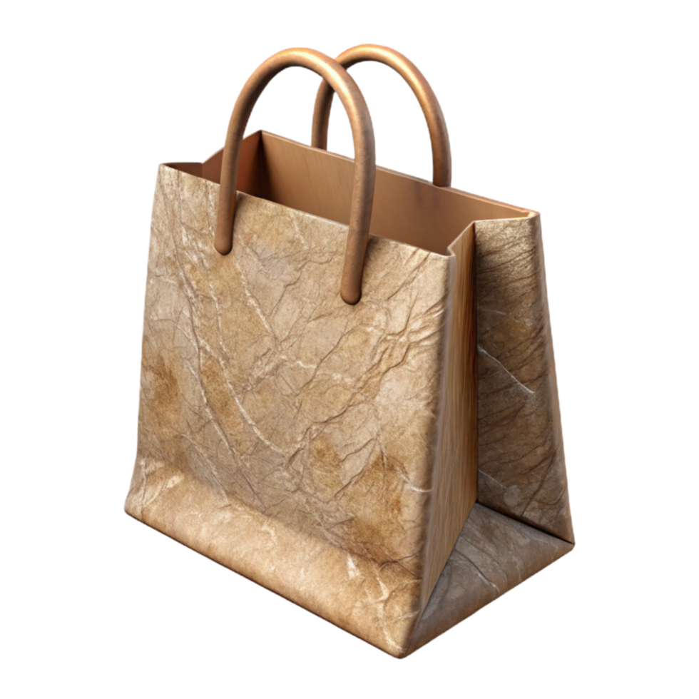 vibrant traditional Recycled Paper Shopping Bag Handles Transparent Background exclusive png