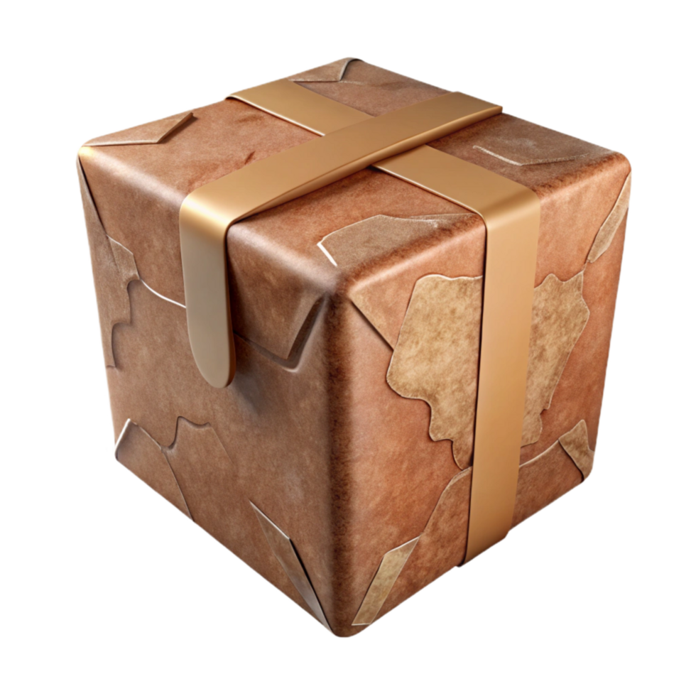 impressive creative Recycled Paper Packaging Brown Box Isolated premium png