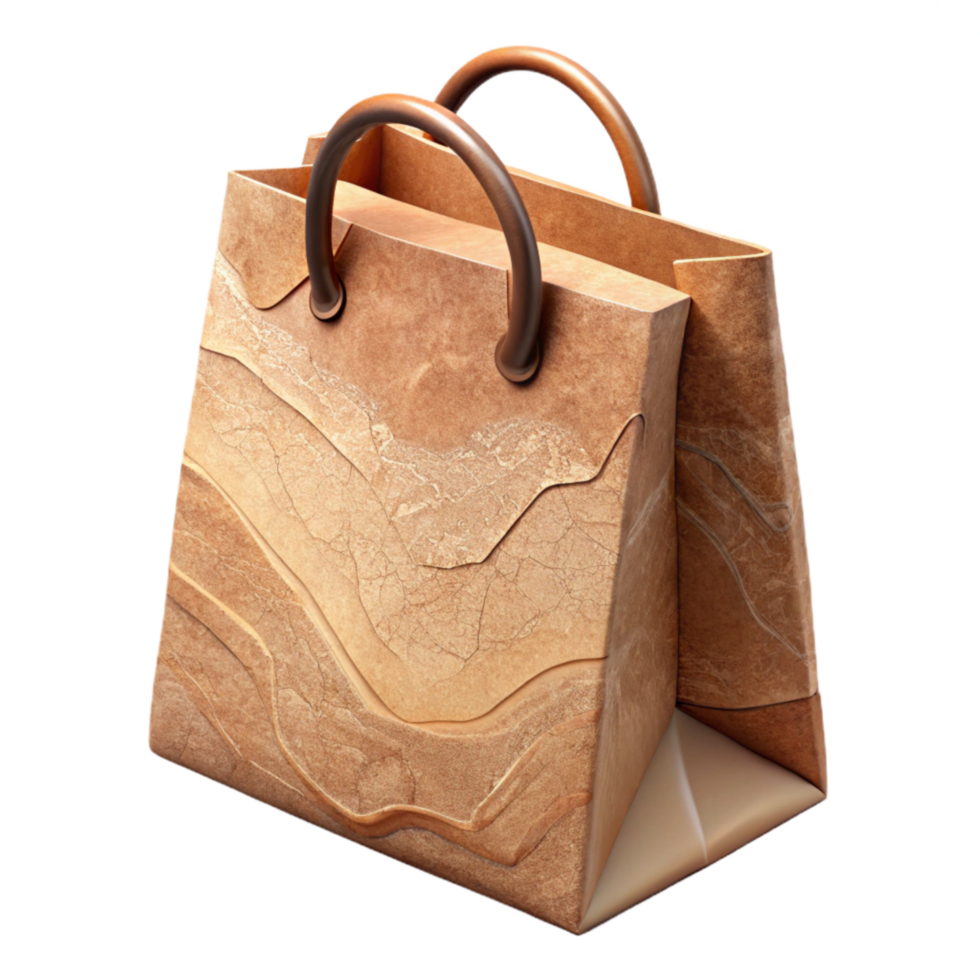 impressive minimalist Recycled Paper Shopping Bag Handles Transparent Background png