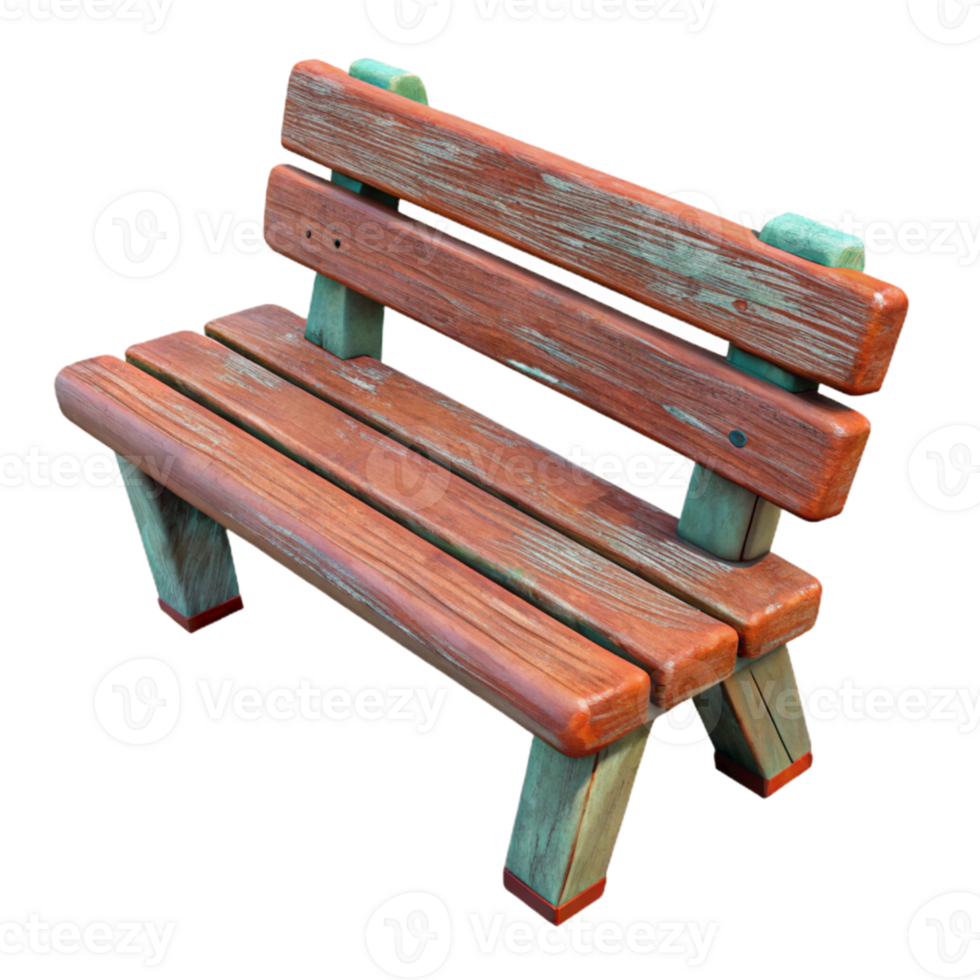 elegant abstract Recycled Plastic Bench Cutout with Wood Texture detailed png