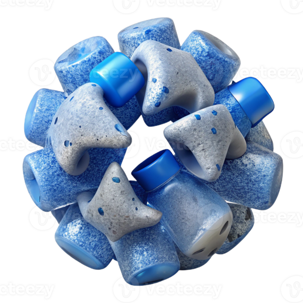 wonderful rustic Recycled Plastic Bottle Flakes Close Up Cutout original png
