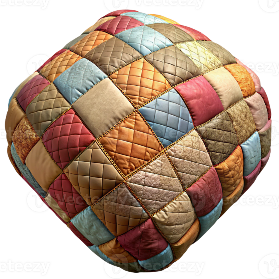 extraordinary contemporary Recycled Sari Patchwork Quilt Textured Design Isolated Element high quality png