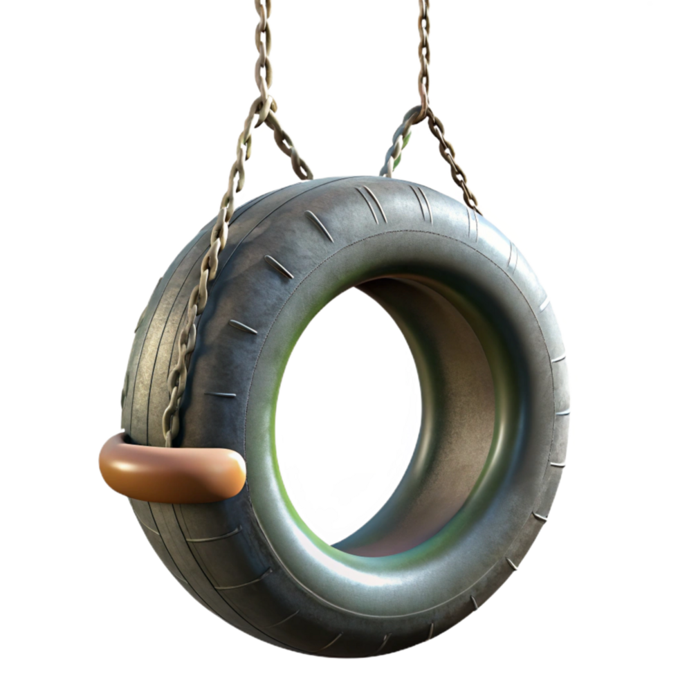 wonderful classic Recycled Tire Swing Hanging Transparent Background detailed png