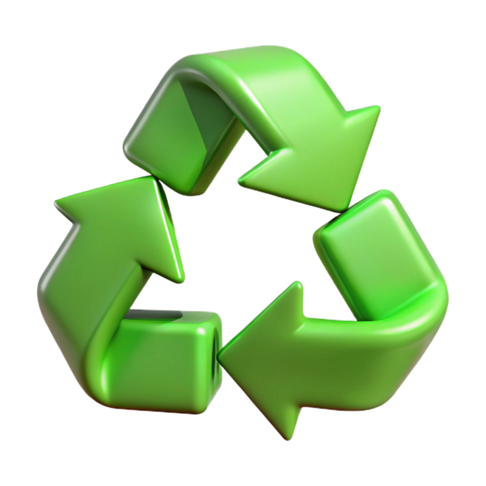 stunning minimalist Recycle Symbol Green Arrows Transparent Background detailed png