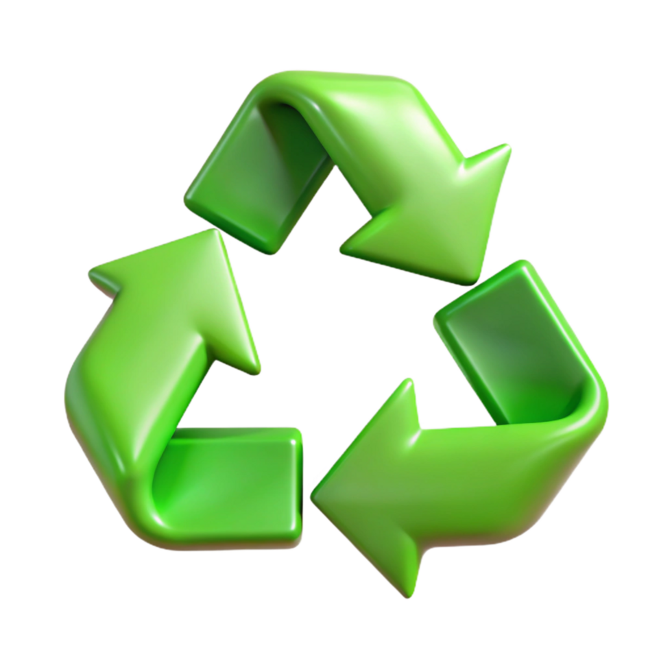 serene modern Recycle Symbol Green Arrows Transparent Background professional png