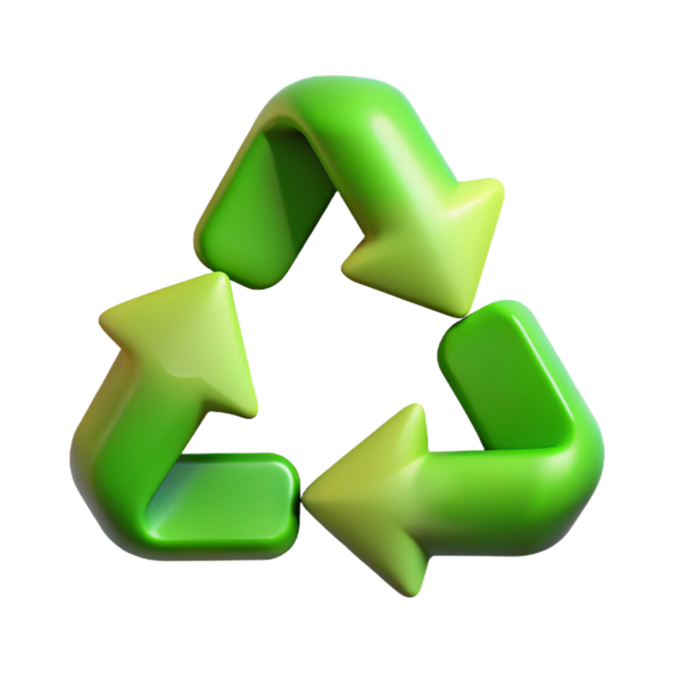 stunning classic Recycle Symbol Green Gradient Transparent Background genuine png