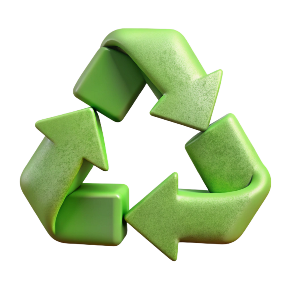 stunning rustic Recycle Symbol Cutout on Green Background original png