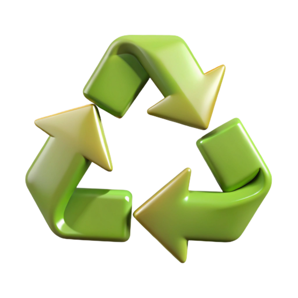 dramatic artistic Recycle Symbol with Arrows Isolated Transparent Background detailed png