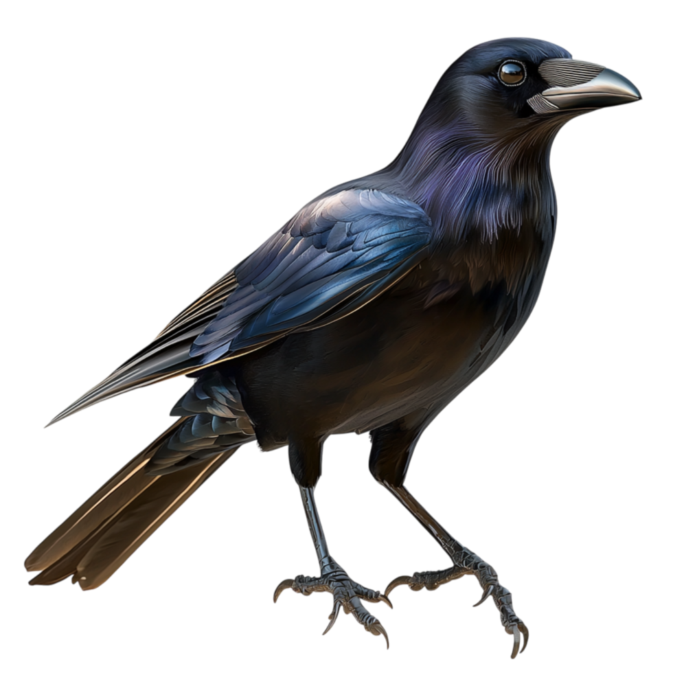 Black crow sting sharp claws glossy feathers png