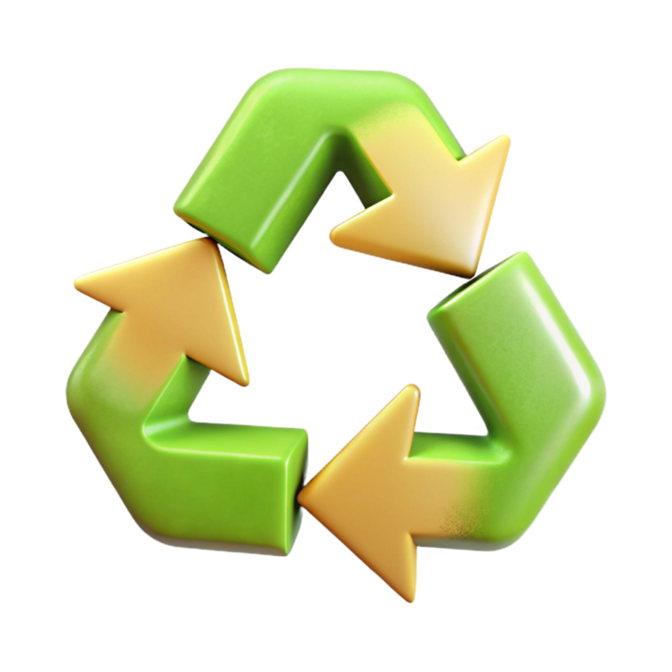 serene modern Recycle Symbol with Arrows Isolated Transparent Background detailed png