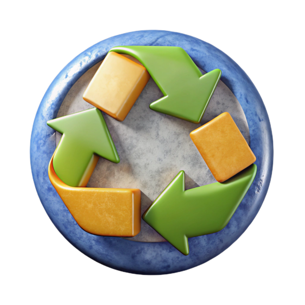 elegant abstract Recycling Arrows Symbol Circular Design Isolated authentic png