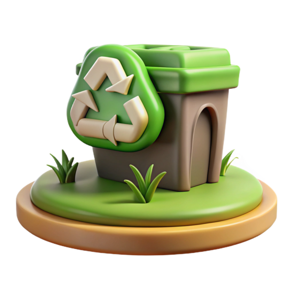 elegant modern Recycling Sign Public Park Setting Isolated professional png
