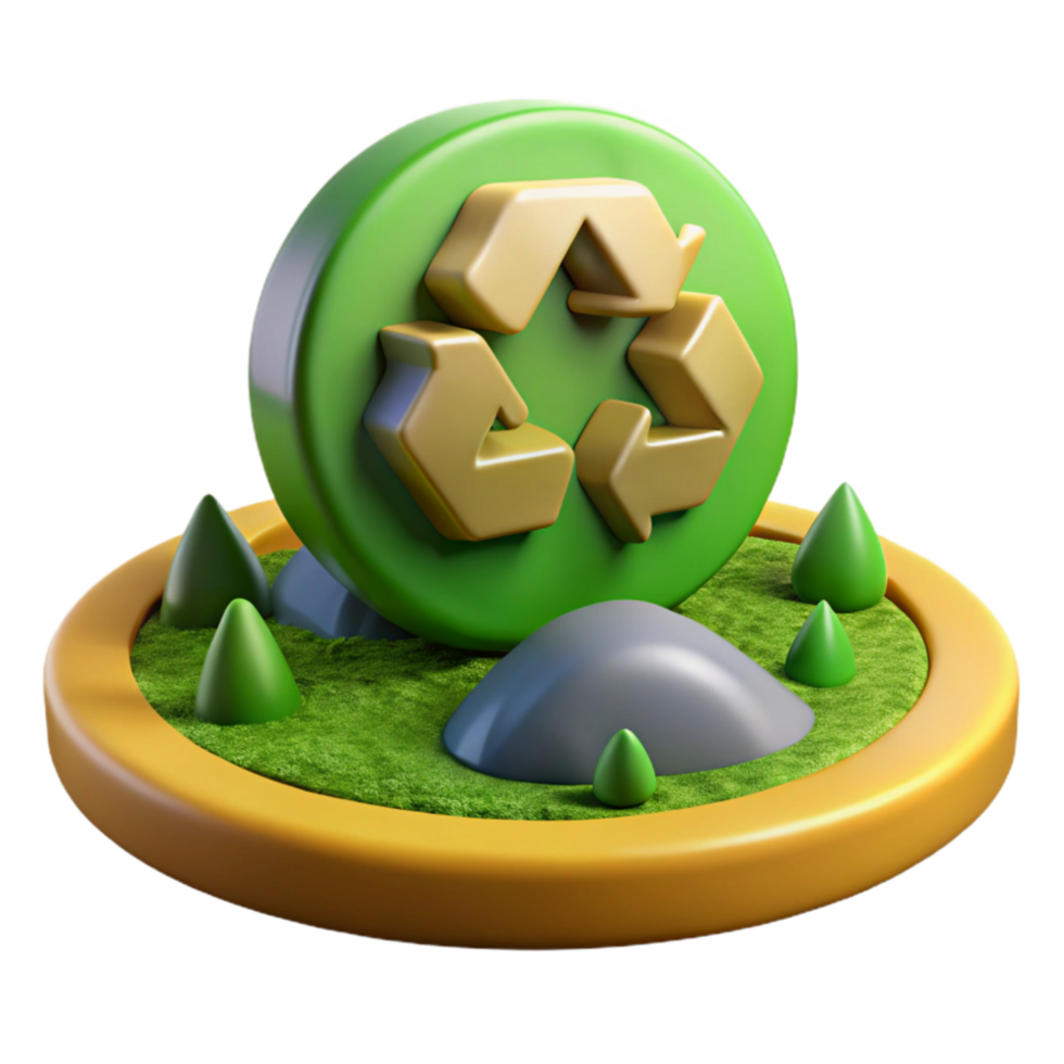 serene classic Recycling Sign Public Park Setting Isolated professional png