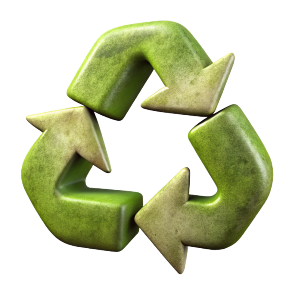 vibrant contemporary Recycling Symbol 3d Render Transparent Background authentic png