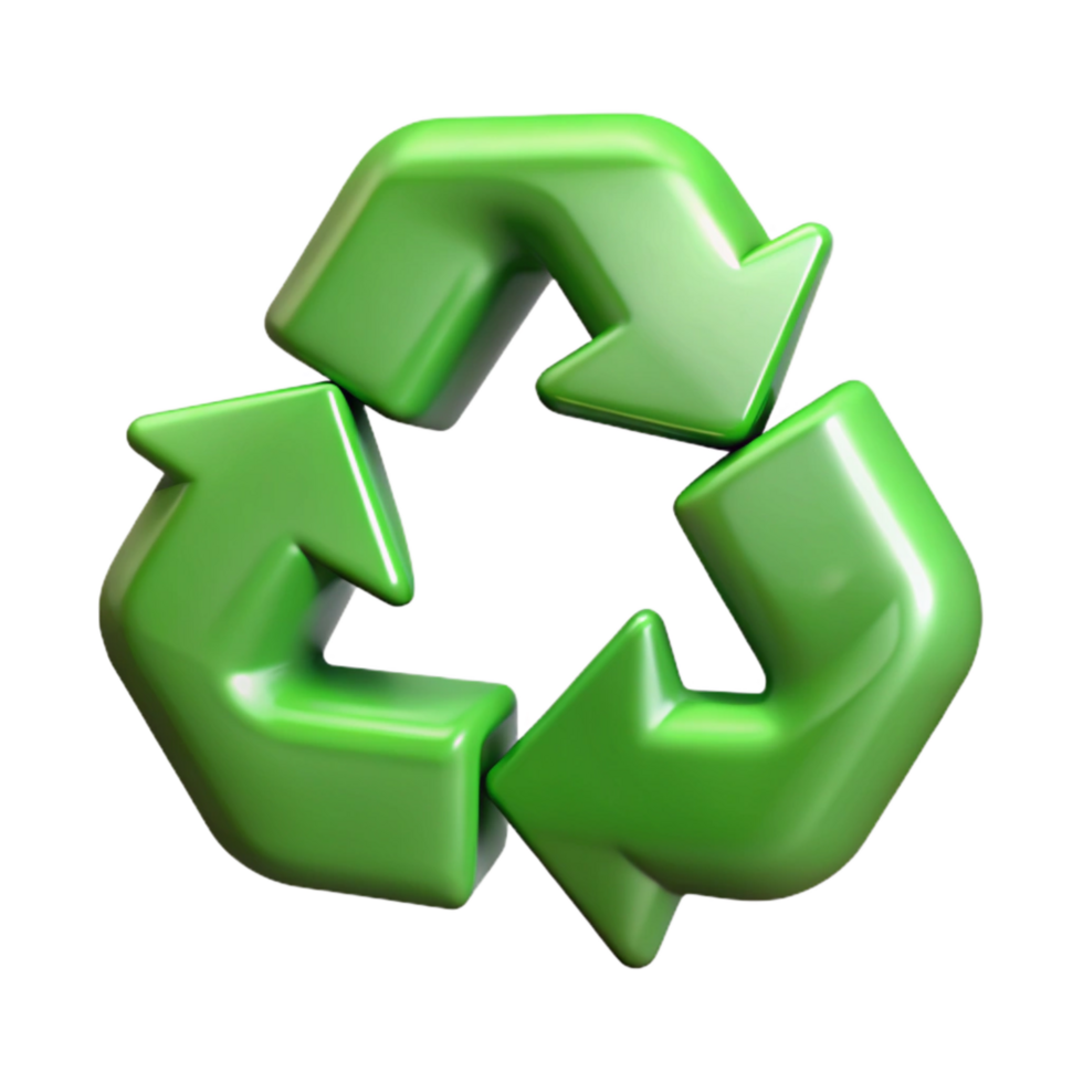 vibrant modern Recycling Symbol Green Color Transparent Background Cutout professional png