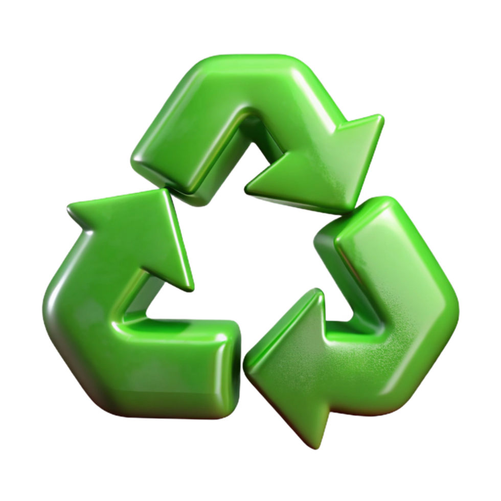 stunning abstract Recycling Symbol Green Color Transparent Background Cutout professional png