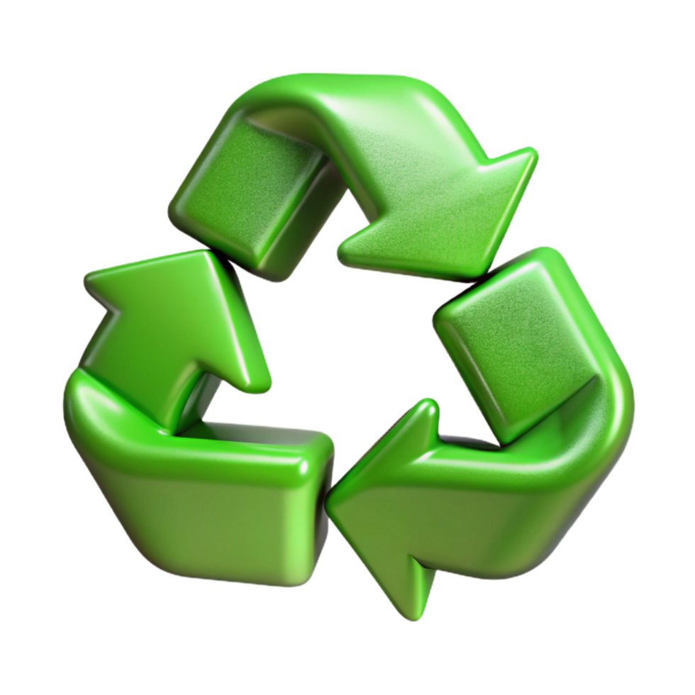 wonderful classic Recycling Symbol Green Color Transparent Background Cutout authentic png