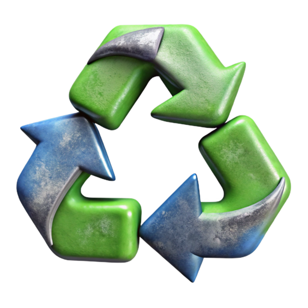 stunning rustic Recycling Symbol Hand Drawn Style Transparent Background high quality png