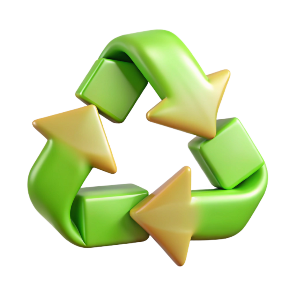 magnificent modern Recycling Symbol with Green Arrows Cutout high resolution png