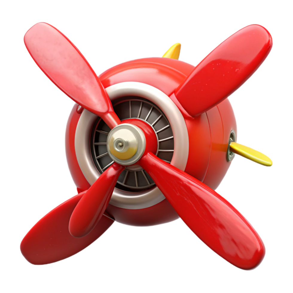 vibrant minimalist Red Airplane Propeller Front View Transparent Cutout png