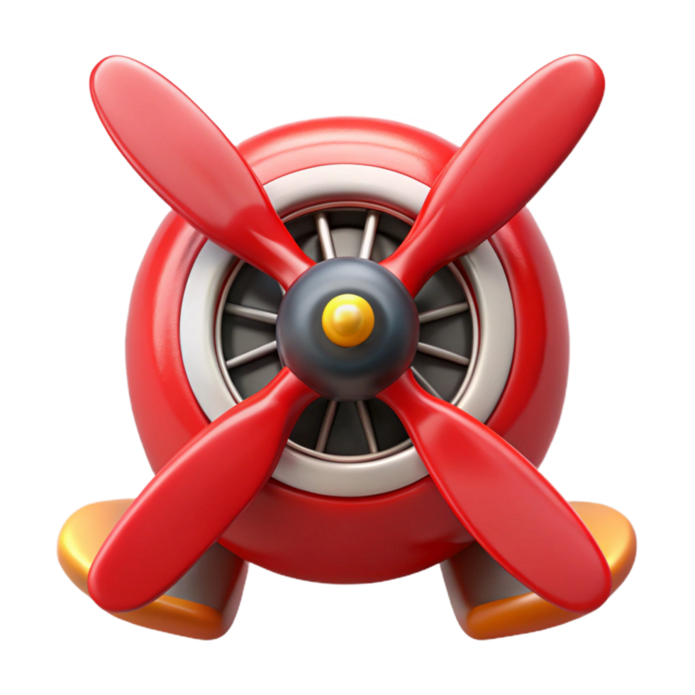 vibrant artistic Red Airplane Propeller Front View Transparent Cutout png