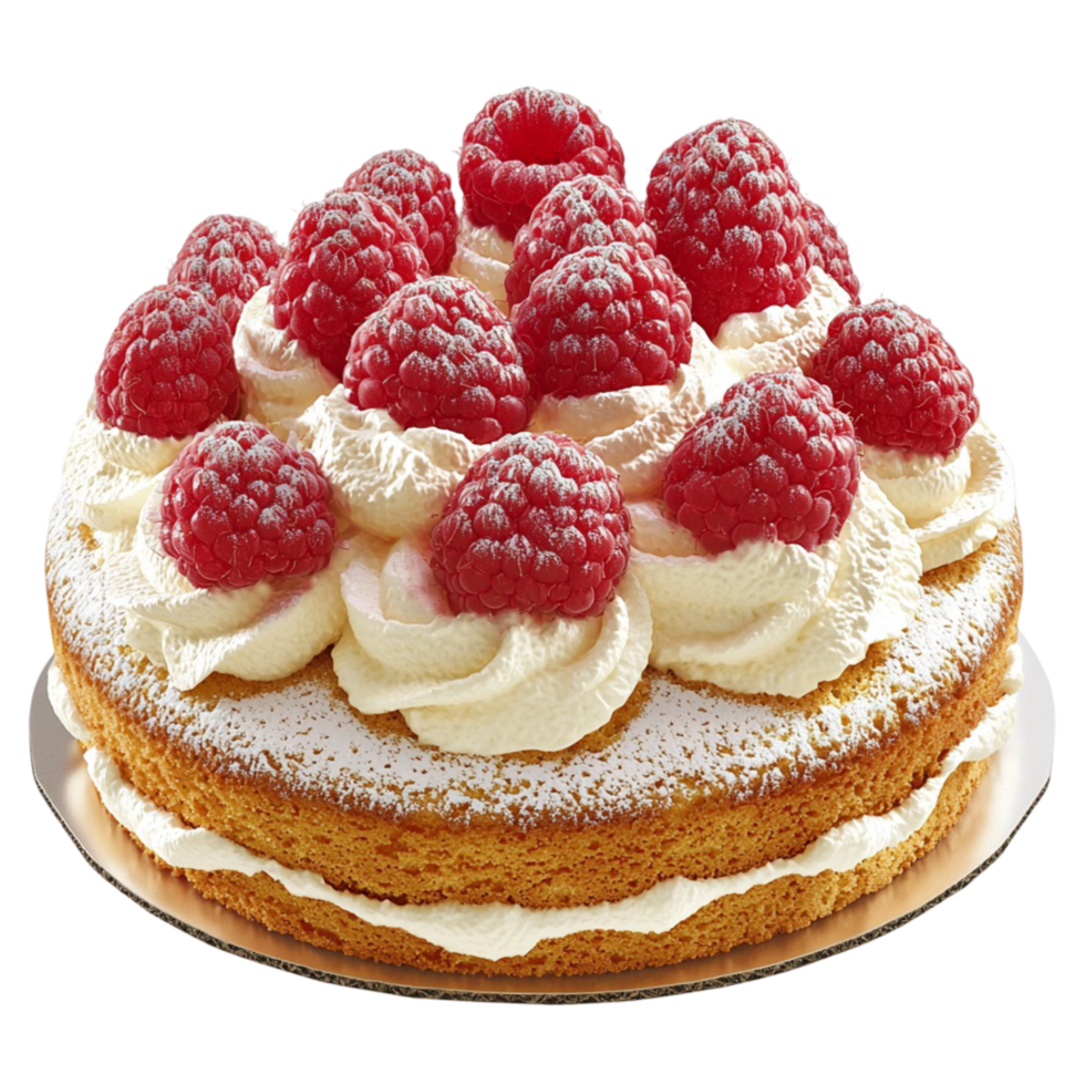 Beautiful raspberry cream cake layers of fluffy sponge berries png