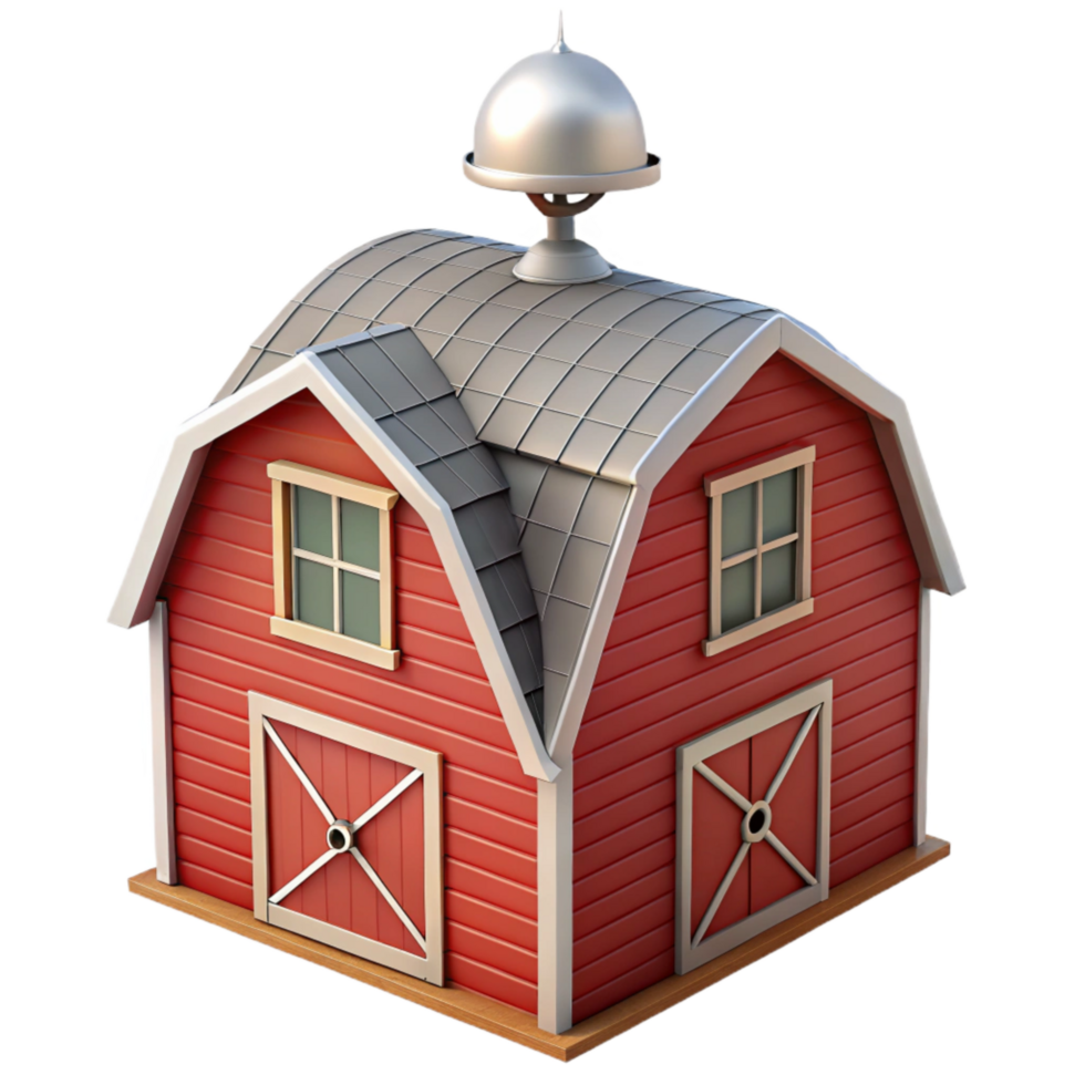 vibrant artistic Red Barn Cupola Transparent with Weather Vane original png