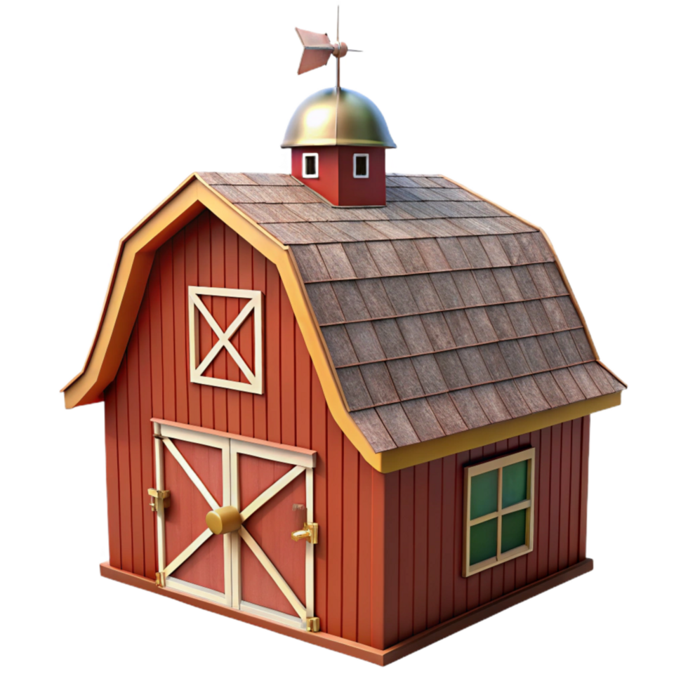 impressive creative Red Barn Cupola Transparent with Weather Vane premium png