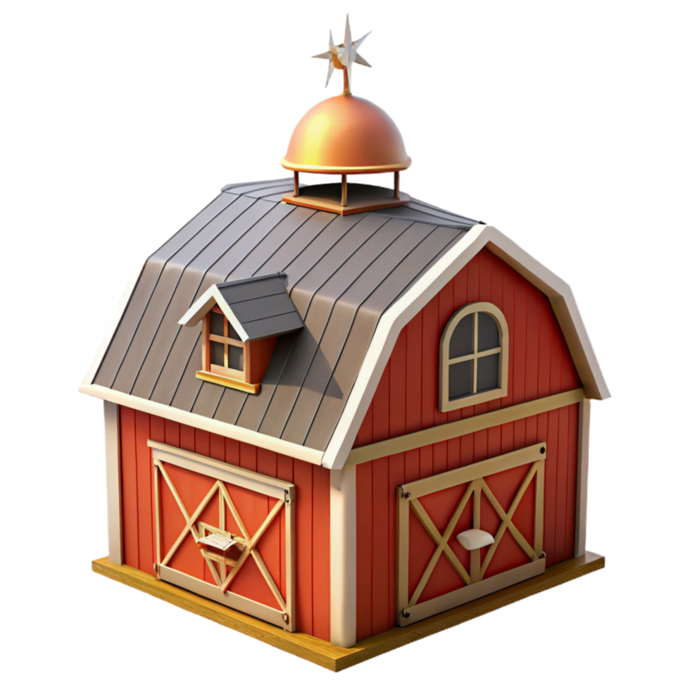 wonderful rustic Red Barn Cupola Transparent with Weather Vane professional png