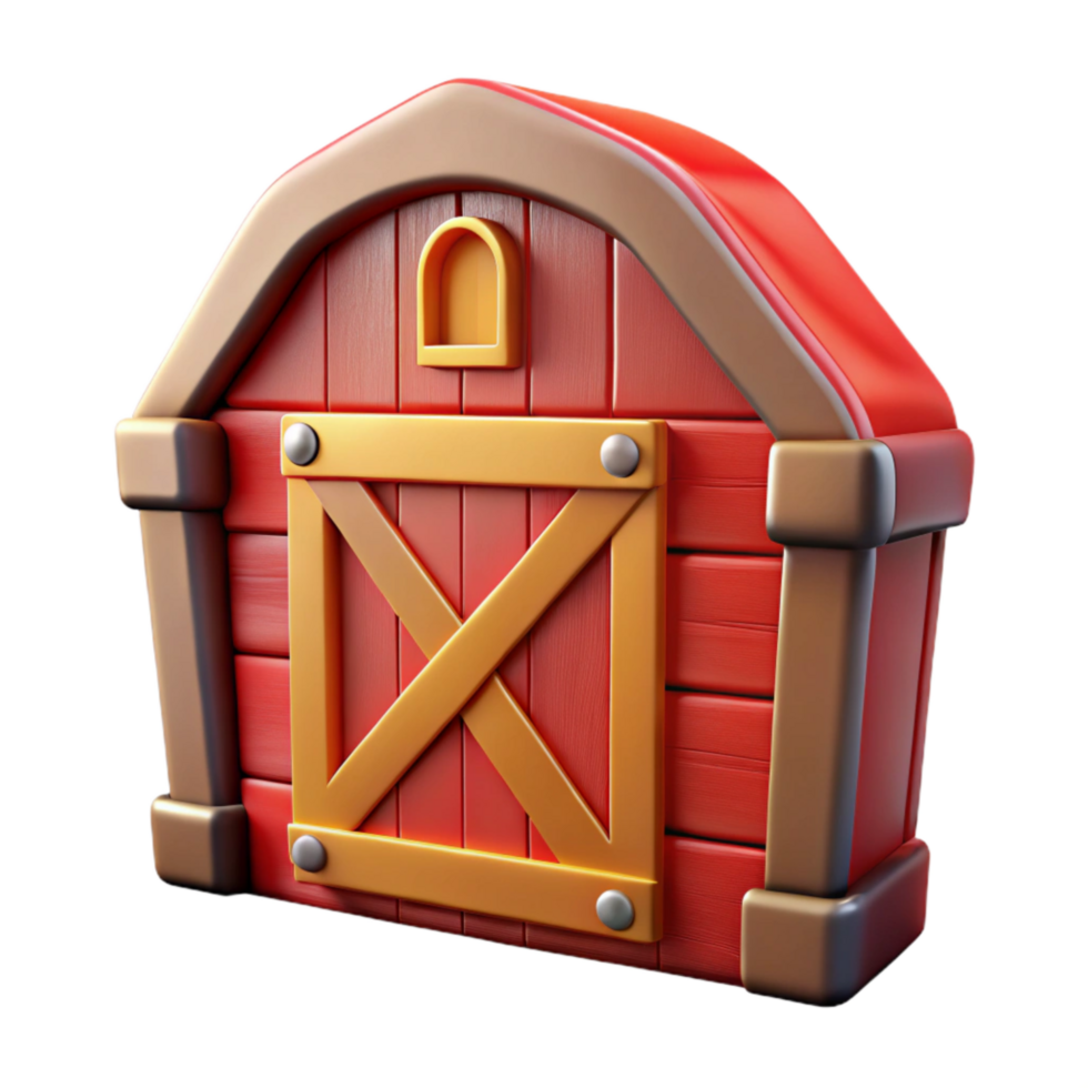 vibrant contemporary Red Barn Door Close Up Isolated high resolution png